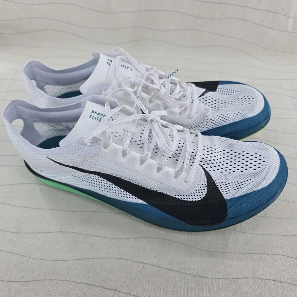 New Mens Nike ZoomX Dragonfly 2 Elite White Teal Cleats FZ9315-102 Sz 12.5 NEW